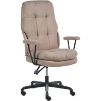 Beliani Bürostuhl Braun Stoff Drehbar Höhenverstellbar Neigungsfunktion mit Armlehnen Rollen Modernes Design für Homeoffice Schreibtischstuhl