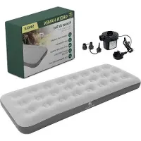 Markenlos Luftmatratze Einzelbett + AC Pumpe - Wasserdichte Luftmatratze für Erwachsene und Kinder