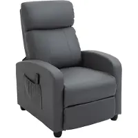 Dopwii Relaxsessel Fernsehsessel mit Vibrationsmassage, Liegefunktion, 2 Massagepunkte, Fernbedienung, 68 x 88 x 98 cm Grau