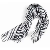 Torribaly (R) Schwarz Weiß Chiffon Streifen Gestreift Frauen Schal Schals Wrap Pashmina Geschenk