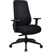Hjh OFFICE Profi Bürostuhl Verviq Ergonomischer Schreibtischstuhl mit Armlehnen (höhenverstellbar) Stoff / Netzstoff Schwarz Drehstuhl für Büro, Zuhause