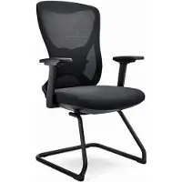 Xl Moebel Gmbh Ergonomischer Bürostuhl mit Netzrücken und Kufen-Gestell, schwarz
