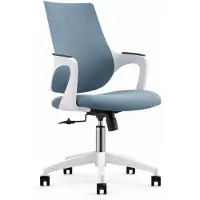 Xl Moebel Gmbh Moderner Bürostuhl mit blauer Polsterung und weißem Kunststoffrahmen