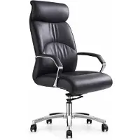 Xl Moebel Gmbh Ergonomischer Chefsessel in Schwarz mit Kopfstütze und Chromakzenten