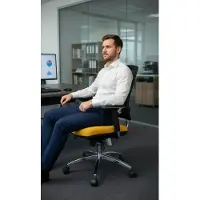Xl Moebel Gmbh Bürostuhl in Gelb Schwarz für Büro Höhenverstellbar und drehbar