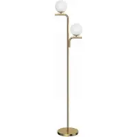 HOMCOM STEHLAMPE Stahl Glas Gold