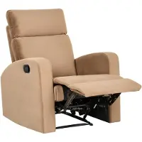 Beliani Sessel Hellbraun Samt Manuell Verstellbar mit Armlehnen Fußablage Relaxfunktion Modern Inustriell Relaxsessel Wohnzimmer Büro Arbeitszimmer
