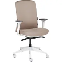 Beliani Bürostuhl Taupe Stoff Verstellbare Lendenwirbelstütze Verstellbare Armlehnen Drehbar Höhenverstellbar Ergonomischer Schreibtischstuhl