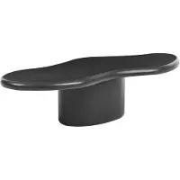 Beliani Couchtisch Schwarz MgO Asymmetrisch 120 x 57 cm Rost- Wasser- und Windbeständig Boho Modernes Design für den Außenbereich Wohnzimmer