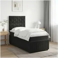 vidaXL Boxspringbett mit Matratze Schwarz 100 x 200 cm Samt