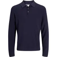 Jack & Jones Herren - Cooper Strick-Poloshirt mit Langarm - Night Sky