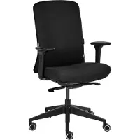 Beliani Bürostuhl Schwarz Stoff Verstellbare Lendenwirbelstütze Verstellbare Armlehnen Drehbar Höhenverstellbar Ergonomischer Schreibtischstuhl