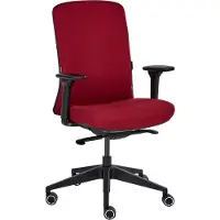 Beliani Bürostuhl Dunkelrot Stoff Verstellbare Lendenwirbelstütze Verstellbare Armlehnen Drehbar Höhenverstellbar Ergonomischer Schreibtischstuhl
