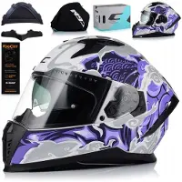 Cgm 311 Blast Integralhelm Damen mit Sonnenblende und Antifog-Einsatz | Motorradhelm Integralhelm Sturzhelm | ECE 22.06 | S (55-56 cm)
