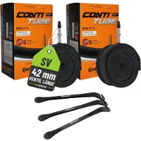 MSZweirad 2x Continental Fahrradschlauch MTB 27,5 Zoll 47/62-584 SV 42 mm mit Reifenheber