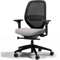 Assmann Ergonomischer Bürostuhl Atessa mit Netzrücken Hellgrau, 62,5x53x99,8cm