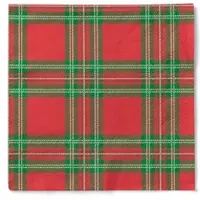 Mank Tissue Serviette Charles, 40 x 40 cm, 3-lagig, 100 Stück - - Schottenmuster Karo rot-grün