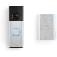Ring Battery Video Doorbell 2 Plus + Chime - 2K, Gegensprechfunktion, Türklingel Nickel Silver B0GH2L7RR6