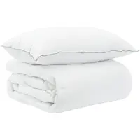 vidaXL Bettwäsche-Set 2 stk. 137 x 200 cm Winter Bambus Weiß