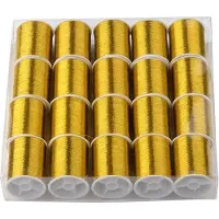 Typecat 20 Rollen 1100 M 0,1 mm Dünner Metallicfaden, Schimmernder Weihnachtsglitzer-Stickgarn, Polyester-Lametta-Kordel, A