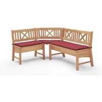 58 aufm Kessel ECKBANK Deborah 204 x 224 x 87 Massivholz Buche lackiert/Weinrot | Gr.: onesize
