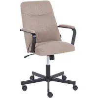 Beliani Bürostuhl Hellbraun Stoff Gepolstert Drehbar Höhenverstellbar mit Armlehnen Klassisches Modernes Design Homeoffice Drehstuhl Schreibtischstuhl