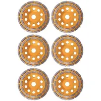 ISTOVO 6Stück 150 mm 7 Zoll Diamant 2 Reihe Segment Schleif Scheibe Schleif Scheibe Schleif Becher Schleif Werkzeuge 22 mm Loch für Beton Granit
