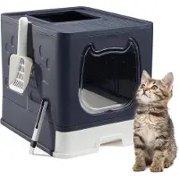 Famanu Katzenklo Klappbar mit Clip-On Design - Schwarz