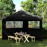 PUEAZU Party-Zelt Schwarz 292 x 292 x 315 cm Oxford-Stoff - Pavillons & Partyzelte &29689