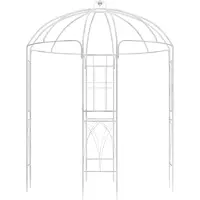 DELUKE Pavillon LOTTA mit Rankhilfe - 200x200x270cm, Metall, Antik-Weiß | Gartenpavillon Zierpavillon Gartendeko
