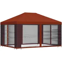 vidaXL Pavillon mit Seitenwänden 4 x 3 m Terrakotta