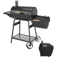 TAINO KAMAYO Set Smoker Abdeckhaube Räucherofen Standgrill Holzkohle-Grill Klein BBQ Grillwagen Grillkamin