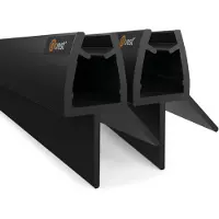 Quest Duschdichtung unten 100 cm, für Glas 6-8 mm, schwarz, 2 Stück -