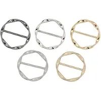 Typecat 5 StüCke Schal Ring Clip Krawatte Ring Clips für Damen Mode T Shirt Twist Knoten Clip Schnalle Kreis Kleidung Ring Verpackung Halter