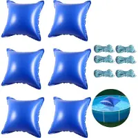 Eikuavons Poolkissen 120x120cm | Winterkissen für Pool | Luftkissen Poolabdeckung Quadratisch | Frostbeständig bis -25°C | PVC Material | 6 Stück