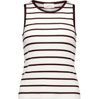 Cartoon Tanktop "Basic-Top mit Rundhalsausschnitt", Damen, Gr. 40, bunt (weiß, braun), Obermaterial: 95% Baumwolle CO. 5% Elasthan EL., Tops Tanktop