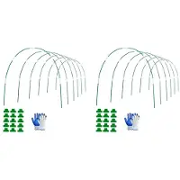 Torribaly Gartenreifen für Hochbeete, 12 Sätze mit 8 Fuß Langen Gewächshausreifen, Wachstumstunnel, Rostfreier Fiberglas-Stützreifenrahmen