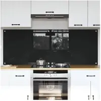 vidaXL Küchenrückwand 2 stk. Schwarz 80 x 60 cm Gehärtetes Glas