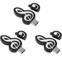 Torribaly 3X USB 2.0 Stick Cute Cartoon Speicher Stick Musik Notes Symbol USB 2.0 Speicher Externer USB Flash Laufwerk Memory Stick 4GB