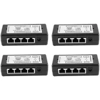 Typecat 4X 4 Anschluss Poe Injector Poe Netzteil Ethernet Netzteil Pin 4,5 (+) / 7,8 (-) Eingang Dc12V-Dc48V für Ip Kamera