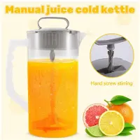 Torribaly 3X Mixkrug für Getränke, 2 Quart/64 Oz Kunststoff-Wasserkrug mit Deckel, Easy-Mix-Saftbehälter, Abgewinkelte Kunststoffklingen
