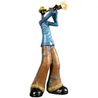 Semoic Jazz-Band-Spieler-Figuren, Vintage-Musiker-Figur, Kunstharz-Statuen, Desktop-Ornament, Retro-Skulptur, Heim-Innendekoration C