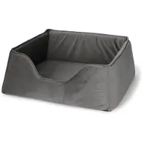 Fressnapf Tierbett Sleepy Deluxe, Grau, 80x80x23 cm, recycelt, abnehmbar & waschbar, Anti-Rutsch für Katzen & kleine Hunde
