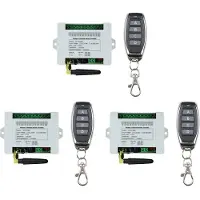 Torribaly 12V 24V 36V 10A 433MHz 4-Kanal-Funkrelais-RF-Fernbedienungsschalter-Empfänger + 4-Kanal-Sender, 3 Empfänger 3 Fernbedienung