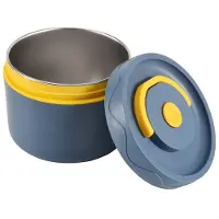 Typecat Lebensmittel-WäRme-LunchbehäLter, Edelstahl-Thermo-LunchbehäLter, Tragbarer Thermo-Bento-Box-LebensmittelbehäLter, Blau C