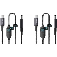 Torribaly 2X USB-C-auf--Buchse, 140-W-Netzkabel, Typ C, USB-C-Eingang auf 20 V, 15 V, 12 V, 9 V, 5 V , 5,5 X 2,5 mm Ausgangsleistung, Intelligente