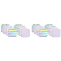 ISTOVO 400 Stück Quadratische Button Maker-Zubehör, Glitzernde Folie für Pin Maker Machine Kit, 4 Stile, Klare Holografische Laminatfolien