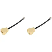 Torribaly 2Stück 50 cm RJ12 6P6C Kupplung 2-Wege RJ11 Telefonkabel-Splitter-Adapter, Geeignet für Telefone