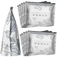 Semoic 30 Wiederverwendbare, Wiederverschließbare Aufbewahrungsbeutel Aus Aluminiumfolie, Vakuumbeutel mit Reißverschluss, Standbodenbeutel Aus