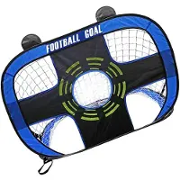 ISTOVO Platzsparendes, Biegsames Fußballtornetz für Indoor-/Outdoor-Training - Schnellaufbau-Trainings-Fußballtor-Set, Blau